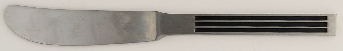 Thebe-Black (Stainless, Black Handle) Flat Handle Butter Spreader by Dansk-1