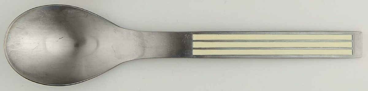Thebe-White (Stainless, Whitehdl) Solid Serving Spoon by Dansk-1