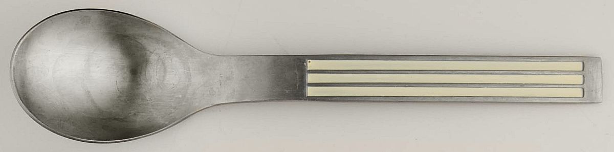 Thebe-White (Stainless, Whitehdl) Place/Oval Soup Spoon by Dansk-1