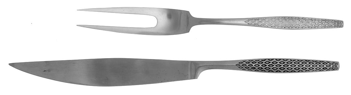 Variation IV (Stainless, No Black Accent) Large 2-Piece Roast Carving Set with Stainless Blade by Dansk-1