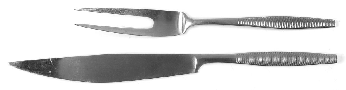 Variation VI (Stainless, No Black Accent, Germany) Large 2-Piece Roast Carving Set w/Stainless Blade by Dansk-1