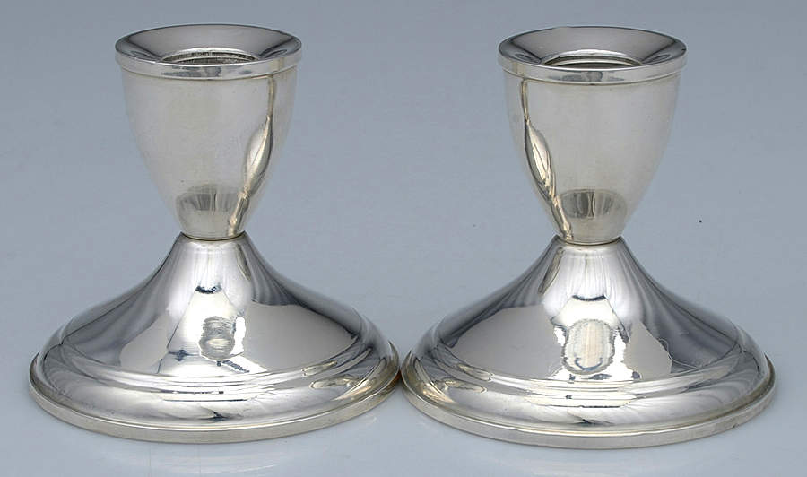 Sterling Hollowware Pair of Weighted Console Candleholders by Duchin Creations-1