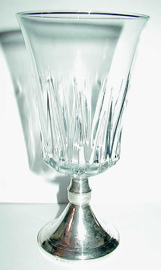Sterling Hollowware Goblet w/ Sterling Stem & Base, Crystal Bowl by Duchin Creations-1