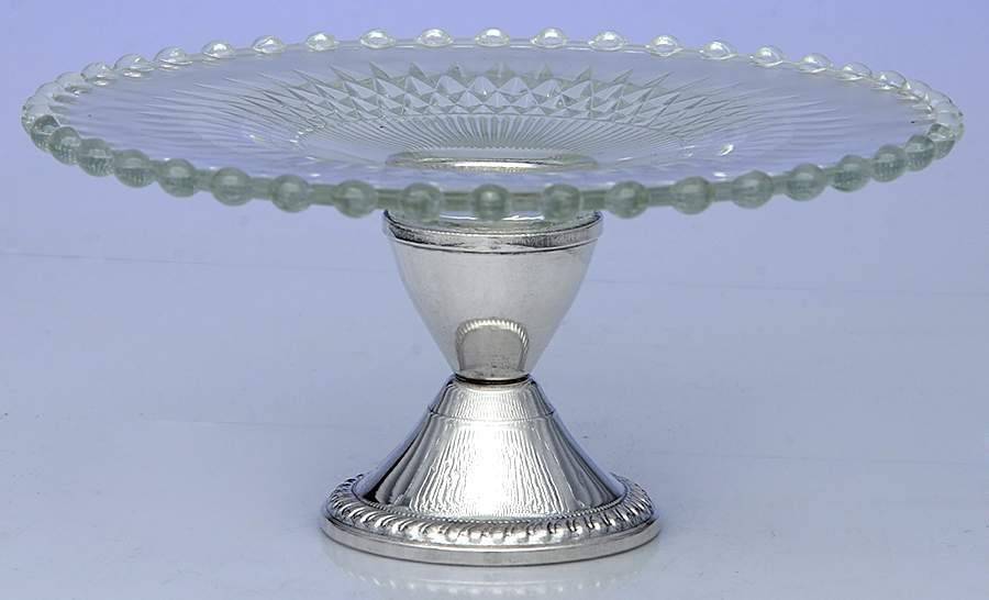Sterling Hollowware Crystal Bon Bon with Weighted Sterling Base by Duchin Creations-1