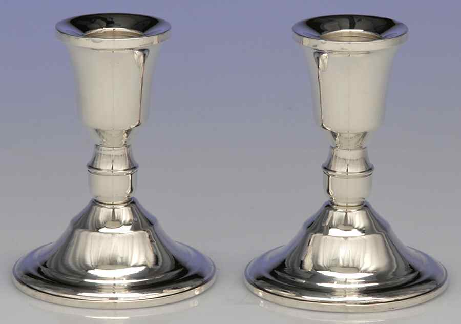 Sterling Hollowware Pair of 3" Console Candleholders by Duchin Creations-1