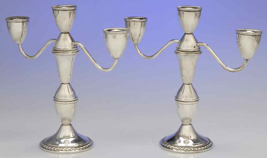Sterling Hollowware 9" 3 Light Candleabra by Duchin Creations-1