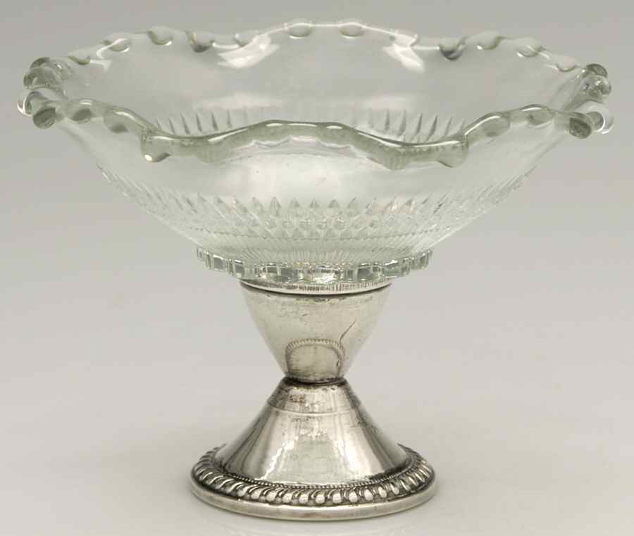Sterling Hollowware Glass Compote & Sterling Base by Duchin Creations-1