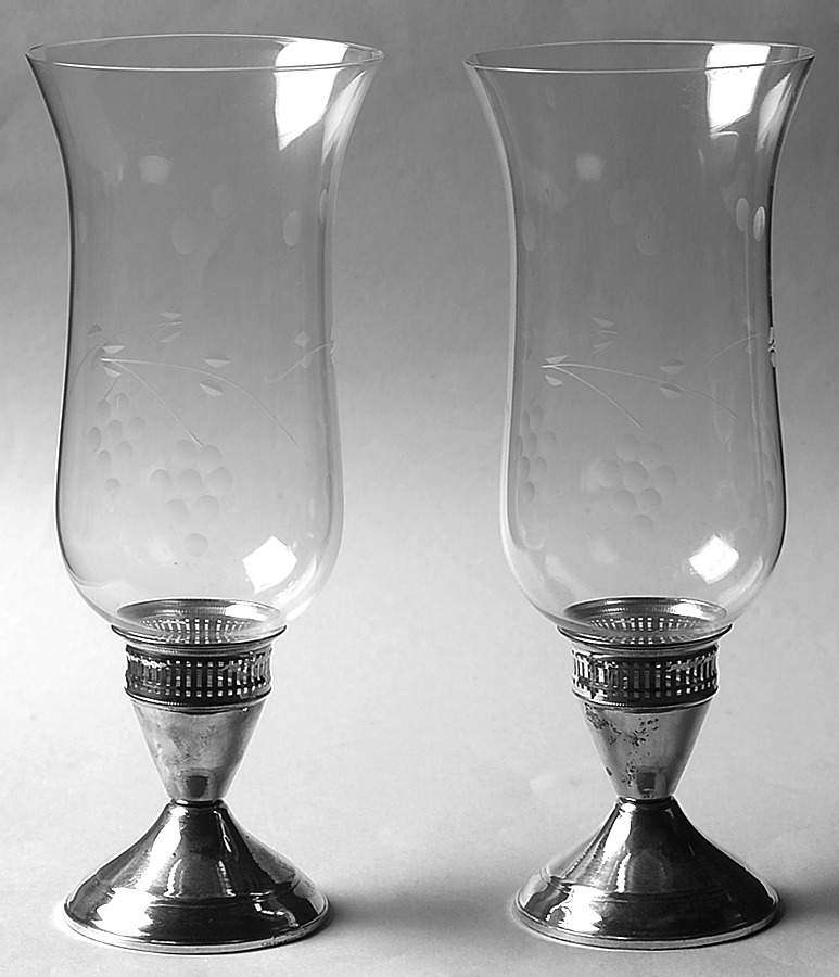 Sterling Hollowware Pair of Weighted Hurricane Lamp & Globe by Duchin Creations-1