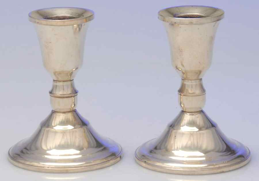 Sterling Hollowware Pair of Weighted Candleholders by Duchin Creations-1