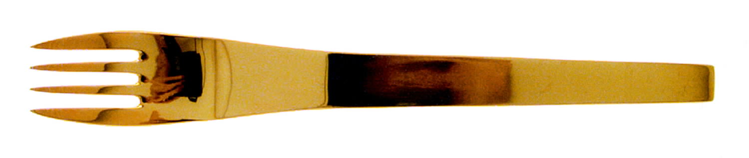 Golden Picasso (Gold Electroplate) Individual Salad Fork by Dalia-1
