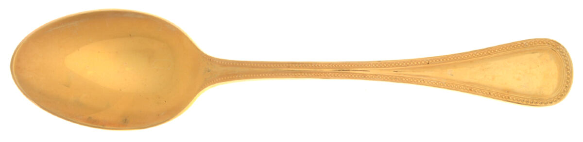 Golden Pearls (Gold Electroplate) Dessert/Oval Soup Spoon by Dalia-1