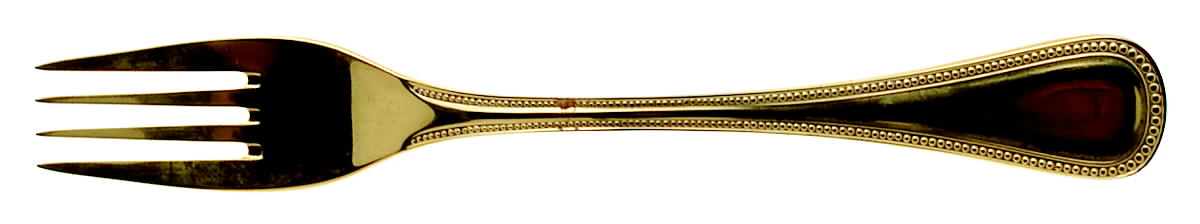 Golden Pearls (Gold Electroplate) Individual Salad Fork by Dalia-1