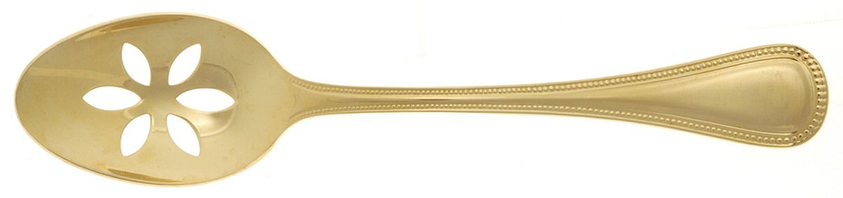 Golden Pearls (Gold Electroplate) Pierced Tablespoon (Serving Spoon) by Dalia-1