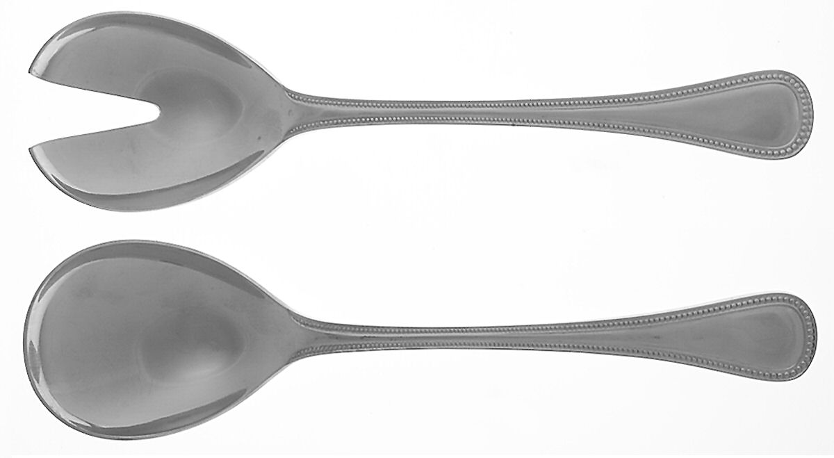 Pearls (Stainless) (2 Pc) Solid Salad Set by Dalia-1