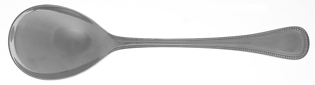 Pearls (Stainless) Solid Salad Serving Spoon by Dalia-1