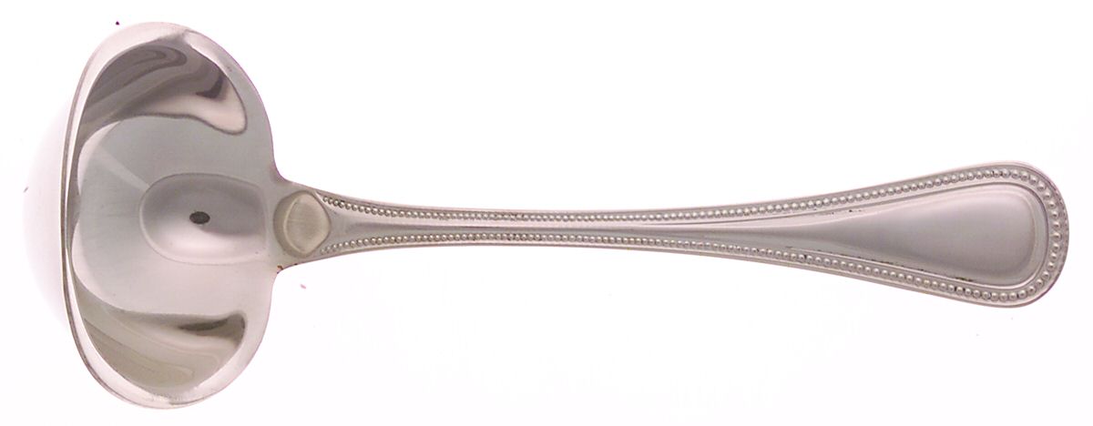 Pearls (Stainless) Solid Gravy Ladle by Dalia-1