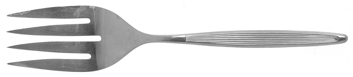Toledo (Stainless, Ridges) Medium Solid Cold Meat Serving Fork by Dalia-1