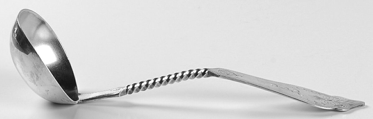No 1 (Sterling, 1869) Solid Gravy Ladle by Duhme Co-1