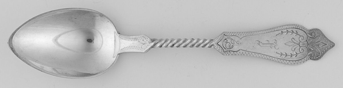 No 1 (Sterling, 1869) Dessert/Oval Soup Spoon by Duhme Co-1
