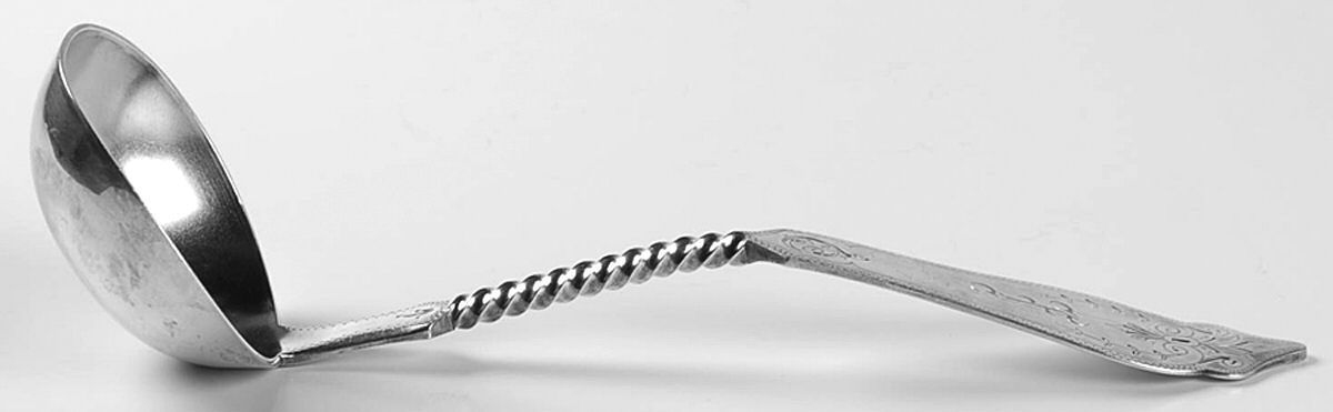 No 1 (Sterling, 1869) Solid Gravy Ladle by Duhme Co-1
