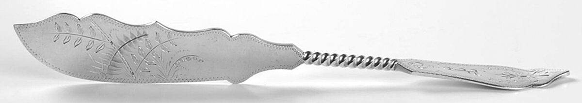 No 1 (Sterling, 1869) Flat Twisted Handle Master Butter Knife by Duhme Co-1