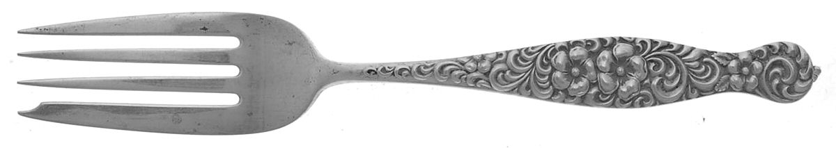 No 3 (Sterling, 1885) Medium Solid Cold Meat Serving Fork by Duhme Co-1