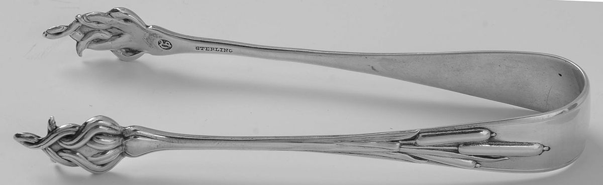 Cat Tails (Sterling, 1898) Small Sugar Tongs by Durgin-1