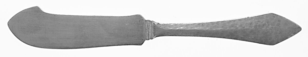 Chatham-Hammered (Sterling, 1915) Flat Handle Butter Spreader by Durgin-1