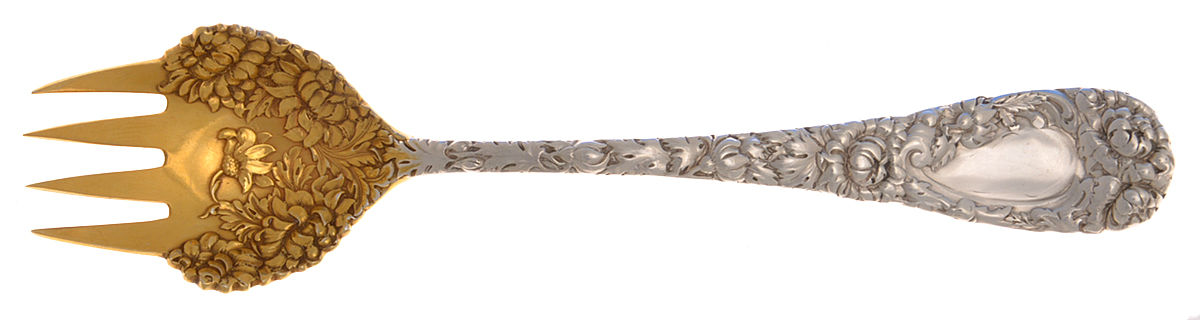 Chrysanthemum (Sterling, 1893) Large Individual Terrapin Fork by Durgin-1