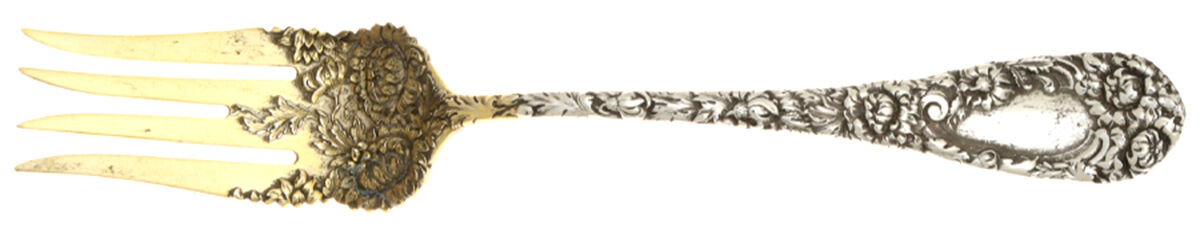 Chrysanthemum (Sterling, 1893) Large Individual Solid Fish/Salad Fork by Durgin-1