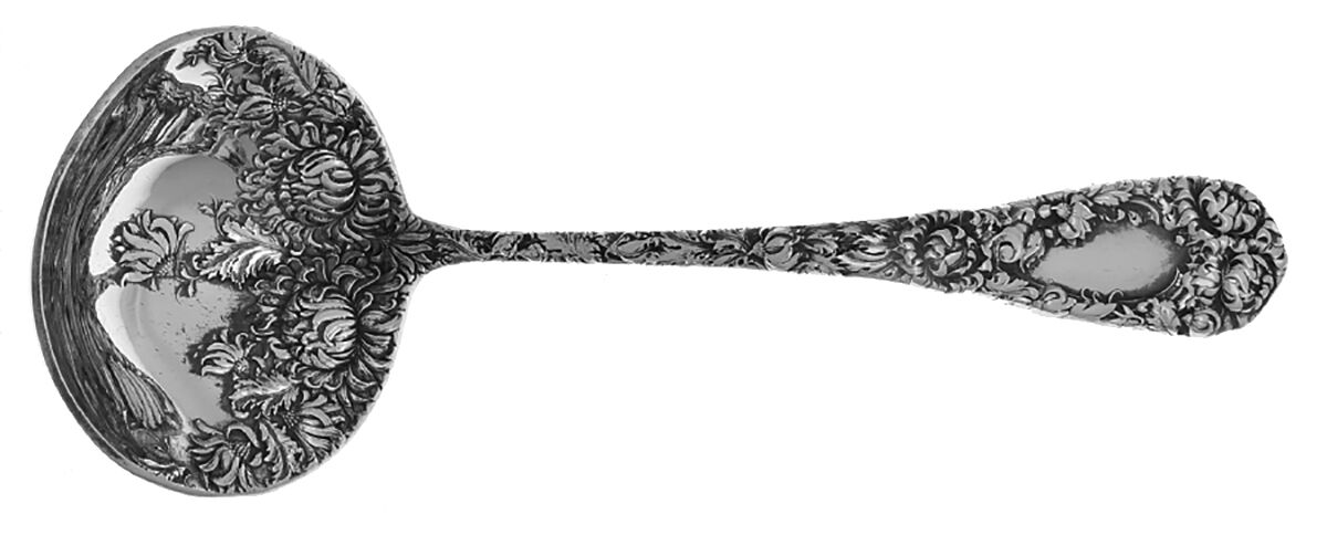 Chrysanthemum (Sterling, 1893) Solid Gravy Ladle by Durgin-1