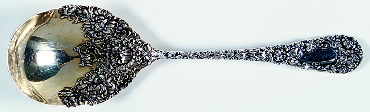 Chrysanthemum (Sterling, 1893) Preserve Spoon by Durgin-1