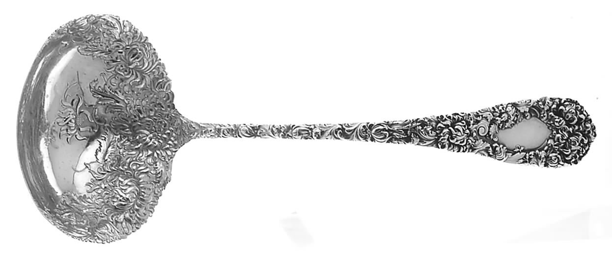 Chrysanthemum (Sterling, 1893) Oyster Ladle Solid Piece by Durgin-1