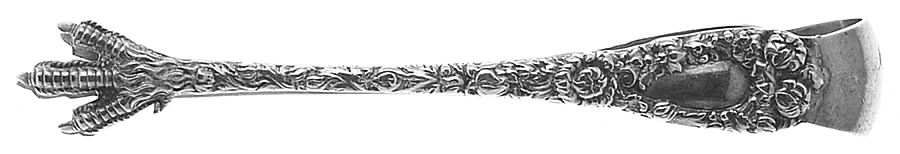 Chrysanthemum (Sterling, 1893) Small Sugar Tongs by Durgin-1