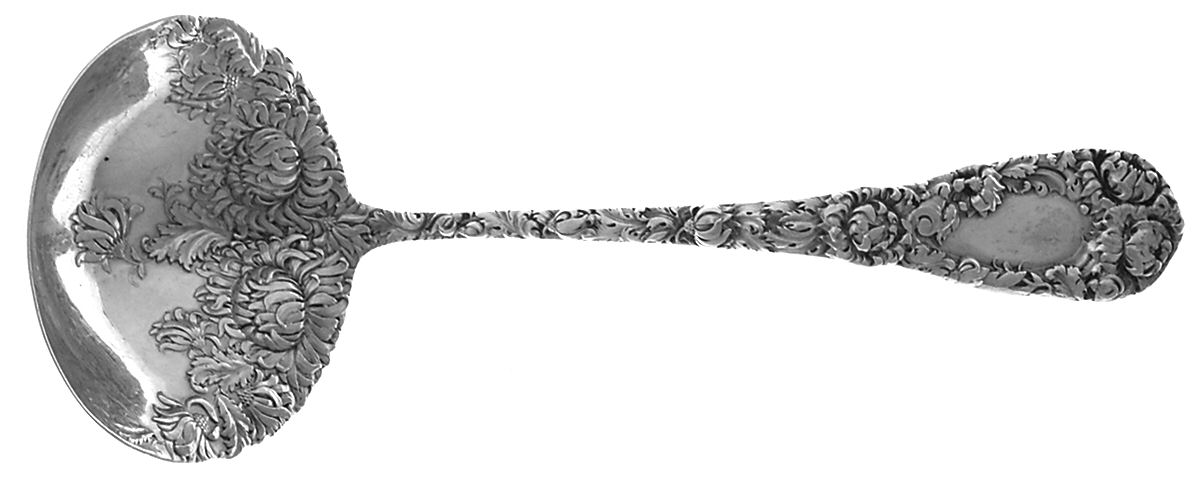 Chrysanthemum (Sterling, 1893) Solid Gravy Ladle by Durgin-1
