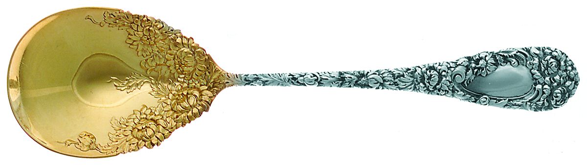 Chrysanthemum (Sterling, 1893) Large Jelly Spoon by Durgin-1
