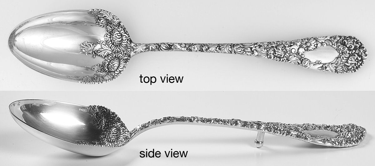 Chrysanthemum (Sterling, 1893) Gravy/Dressing Spoon with Button by Durgin-1