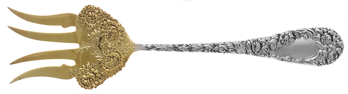 Chrysanthemum (Sterling, 1893) Large Chipped Beef Fork by Durgin-1