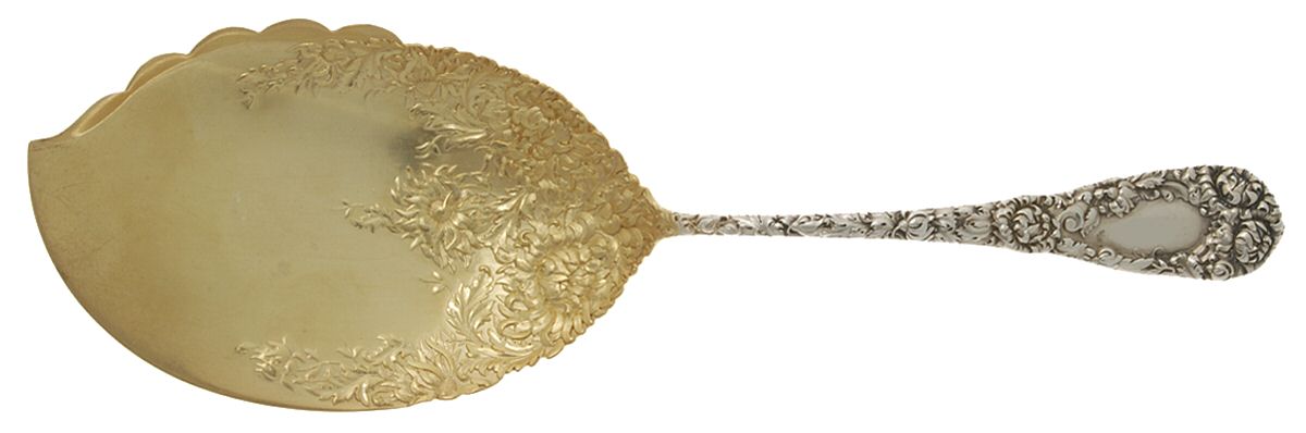 Chrysanthemum (Sterling, 1893) Large Solid Ice Cream Server by Durgin-1