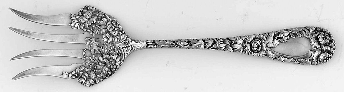 Chrysanthemum (Sterling, 1893) Small Chipped Beef Fork by Durgin-1