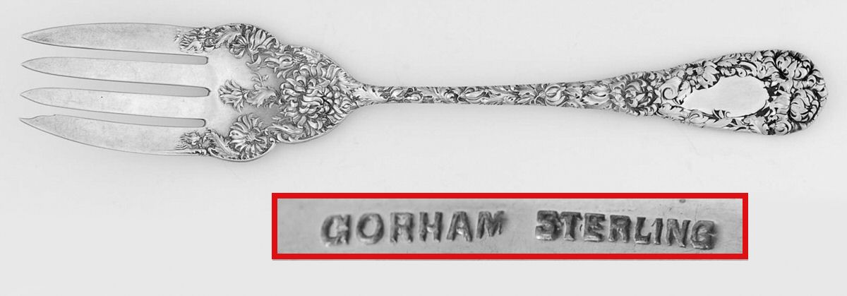 Chrysanthemum (Sterling, 1893) Large Solid Cold Meat Serving Fork by Durgin-1