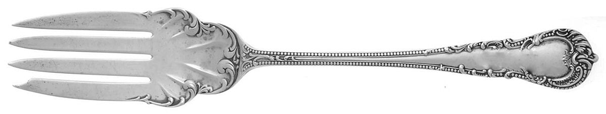 Cromwell (Sterling, 1893) Large Solid Cold Meat Serving Fork by Durgin-1