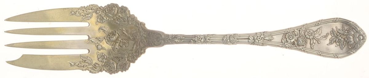 Dauphin (Sterling, 1897, No Monograms) Individual Salad Fork by Durgin-1