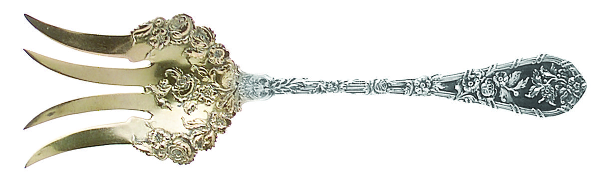Dauphin (Sterling, 1897, No Monograms) Large Chipped Beef Fork by Durgin-1