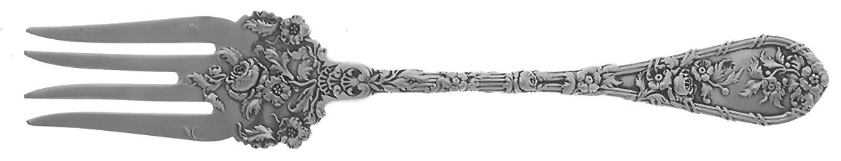 Dauphin (Sterling, 1897, No Monograms) Large Individual Solid Fish/Salad Fork by Durgin-1