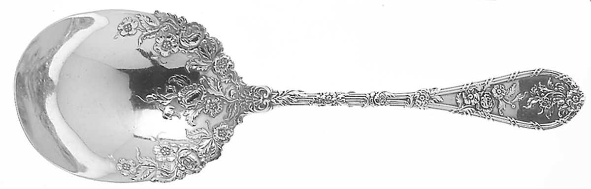 Dauphin (Sterling, 1897, No Monograms) Small Solid Berry/Casserole Spoon by Durgin-1