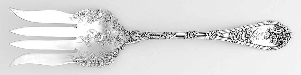 Dauphin (Sterling, 1897, No Monograms) Solid Salad Serving Fork by Durgin-1