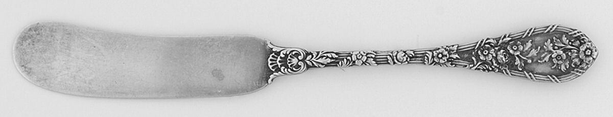 Dauphin (Sterling, 1897, No Monograms) Medium Flat Handle Butter Spreader by Durgin-1