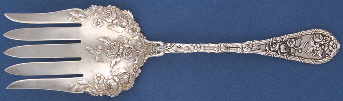 Dauphin (Sterling, 1897, No Monograms) Small Solid Fish Serving Fork by Durgin-1