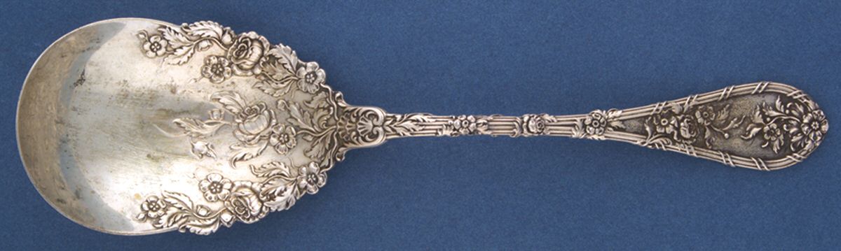 Dauphin (Sterling, 1897, No Monograms) Solid Salad Serving Spoon by Durgin-1